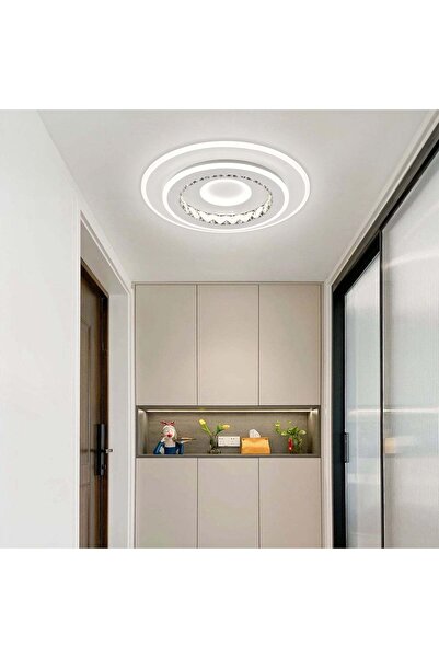 iTin Lustra LED DOLIANA 70W, Diametru 40cm, lumina Rece/Calda/Neutra, Alb