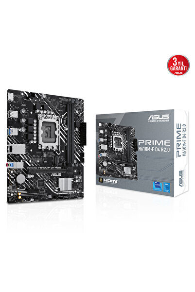 PRIME H610M-F D4 R2.0, 2xDDR4, , , 12-13.14.Nesil, Soket