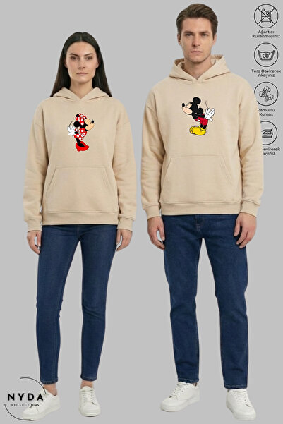 Nyda Collections مجموعة هوديي مطبوع بغطاء رأس مبطن بالصوف قصة فضفاضة من مجموع...