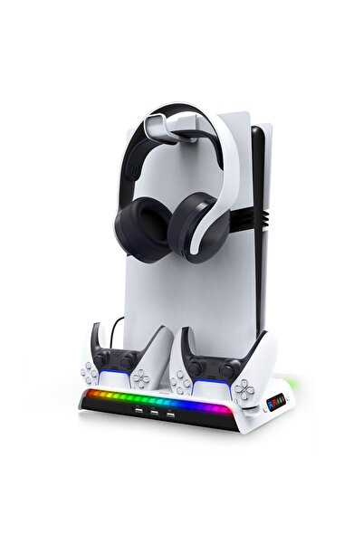 ipega PS5 Pro/PS5 Slim Uyumlu RGB Şarj İstasyonlu Soğutucu Stand - PG-P5S006
