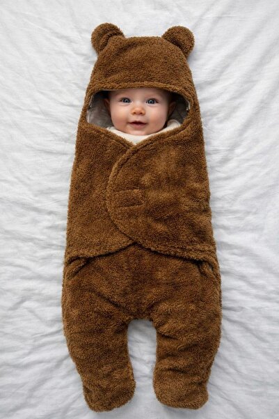 DİVİSTA Unisex Plush Eared Newborn Swaddle