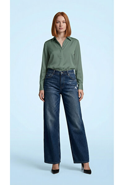 ENZİM JEANS Women's 100% Cotton Wideleg Baggy Jeans