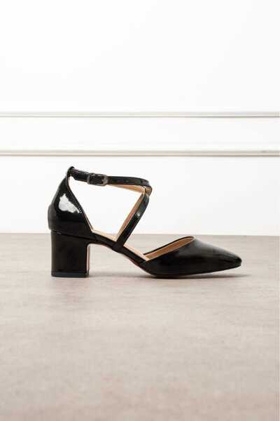 Roshin Shoes Νέα σεζόν γυναικεία παπούτσια με τακούνι Μαύρο λουστρίνι άνετο τ...