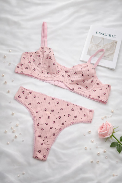 MILANOFOX Cotton Camisole Strap Bralette & Thong Two Piece Lingerie Set