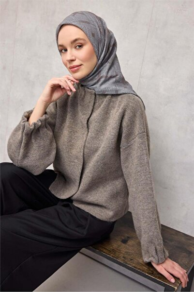 Silk Home وشاح ناعم من القطن والبوليستر باللون الرمادي بنمط هندسي مضاد للانزل...