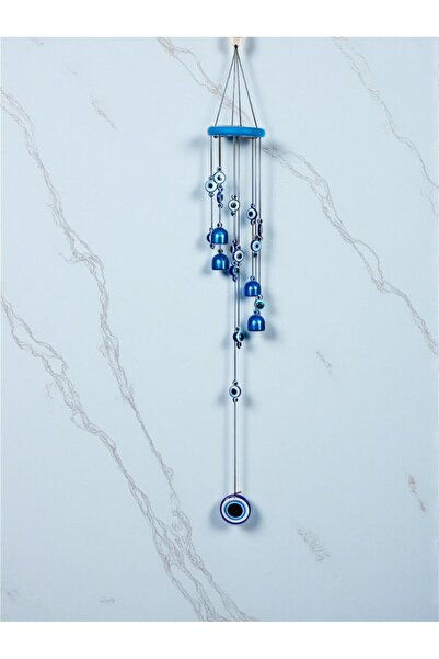 ELSELİFE Feng Shui Nazar Boncuğu Metal Rüzgar Çanı Mavi Dış Mekan Bahçe Balko...