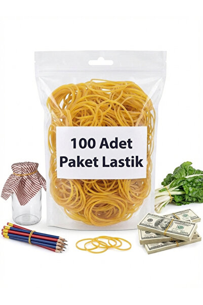 Genel Markalar 100 Adet Ambalaj Paket Toka Lastiği Para Lastiği Çok Amaçlı İn...