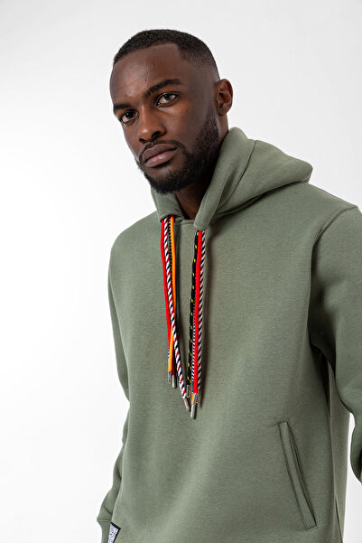 Common People İpli Oversize Hoodie Zeytin Yeşili