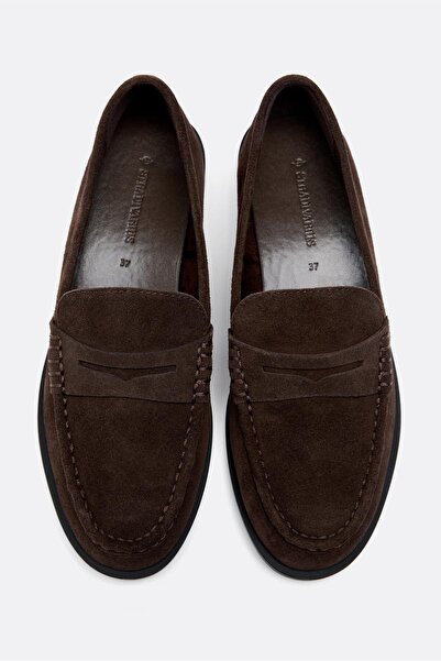 Stradivarius Kahverengi deri makosenler