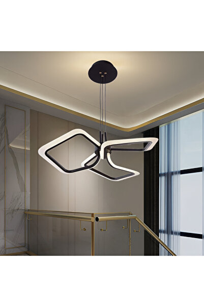 iTin Lustra LED suspendata cu Telecomanda RIMINI 58W, 3 Patrate, lumina Rece/...