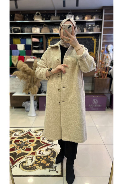 HUMEYRA معطف مزين بأزرار من قماش الميلانج