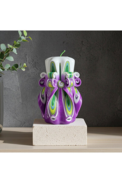 EVE CANDLES Lumânare sculptată manual WILLOW GROVE, 8x15cm, 350g, 56h ardere