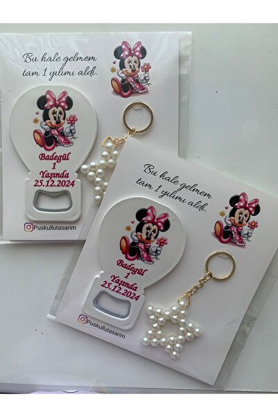 TWİN COLLECTION Mickey Mouse Balon Açacak Magnet Yıldız Anahtarlık Jelatinli ...