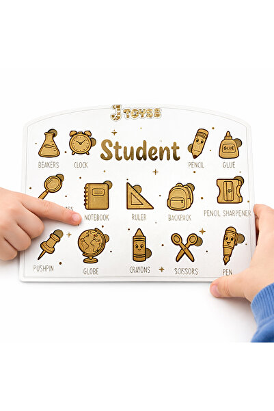 J TOYSS لغز تعليمي خشبي للطلاب من JTOYSS |   لغز تعليم الكلمات الإنجليزية من MDF