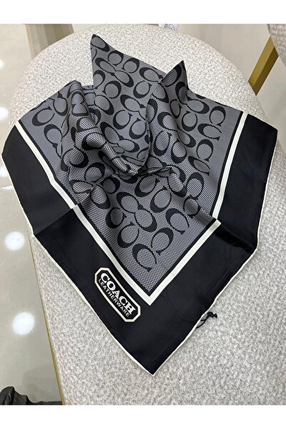 Sima ЧОРНИЙ CCH Монограма Твіл Шовковий шарф