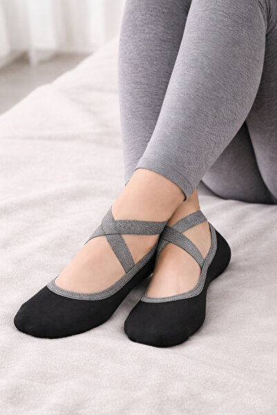 Kmod Life طقم مكون من جوارب صوفية وردية وجوارب باليه ويوجا سوداء