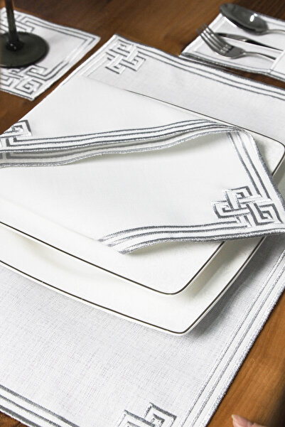 iwa concept Geometric Embroidered Ramadan Iftar Tableware Presentation Set - ...