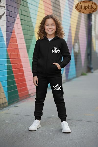 armicem Set de trening pentru fete, cu cu căptușeală din fleece fire, King B,...