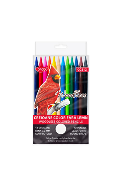 daço Creioane colorate DACO cu 12 culori, fără lemn
