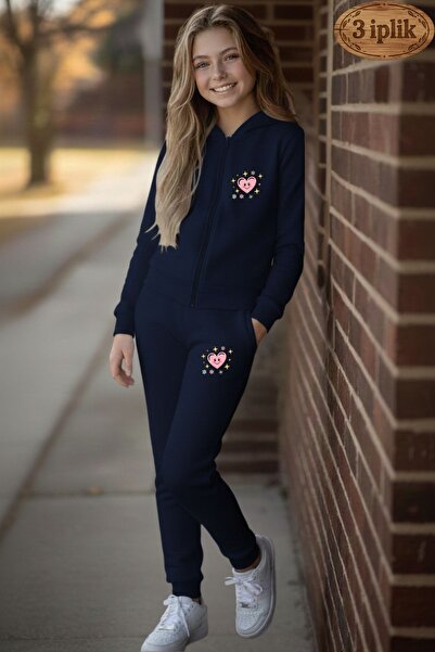 armicem Set de trening pentru fete, cu cu căptușeală din fleece fire, Heart B...