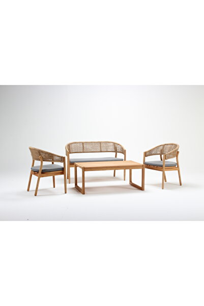 Luce Garden Node İkili Ahşap Koltuk Takımı