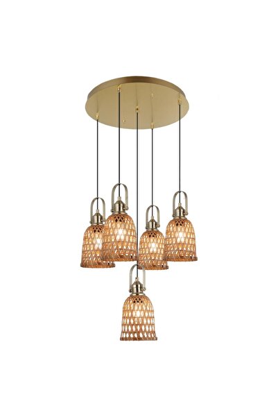 LUCEA NATURA ANTİK LAK 4+1 AVİZE 5XE27