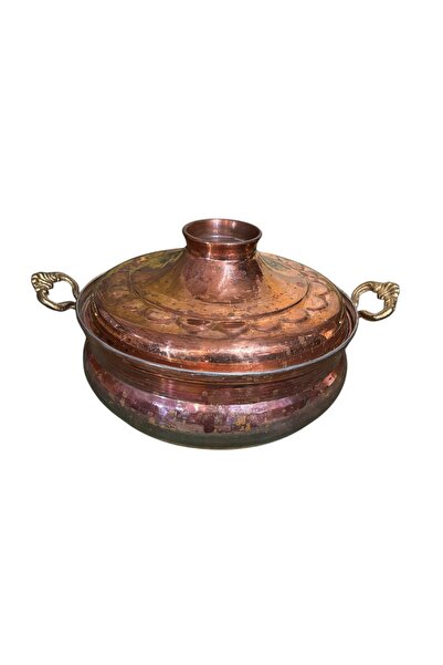 tayfuntufan antika koleksiyon Antique Copper Decorative Pot - 23.5 cm in Diam...