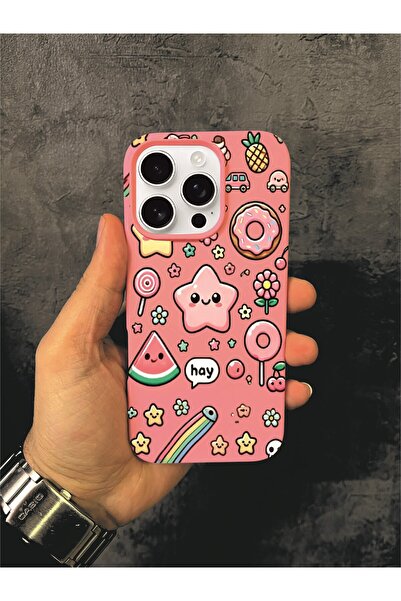 ALYACEPSTORE CASE حافظة آيفون 16 برو المتوافقة ذات النمط اللطيف باللون الوردي