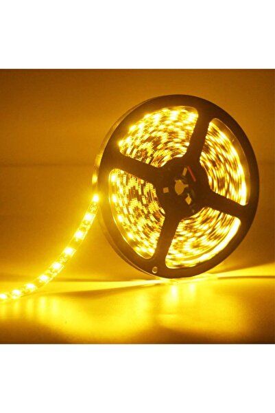 SAKİN ENERJİ Tek Çipli Iç Mekan Silikonsuz Şerit Led 5 Metre 12 Volt (Amber)