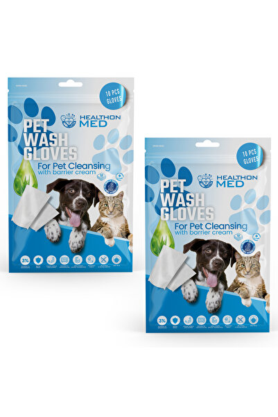 HEALTHON MED Evcil Hayvan Temizleme Mendili Kese Eldiveni 20 Adet (2li Paket)...