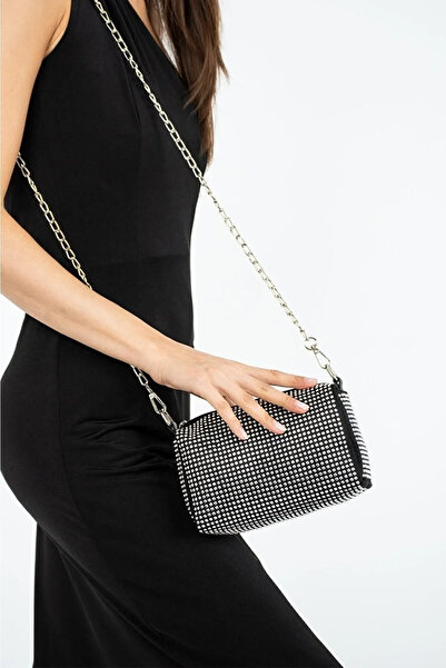 bahwar Stoned Nubuck Chain Women's Shoulder & Baguette Handbag