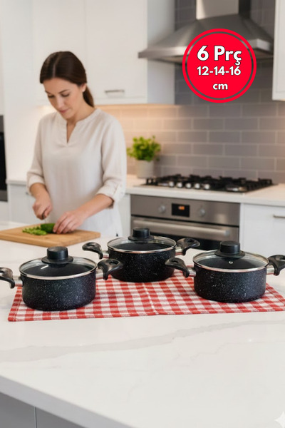 VENETTO Mini Granite Cookware Set 12-14-16 cm