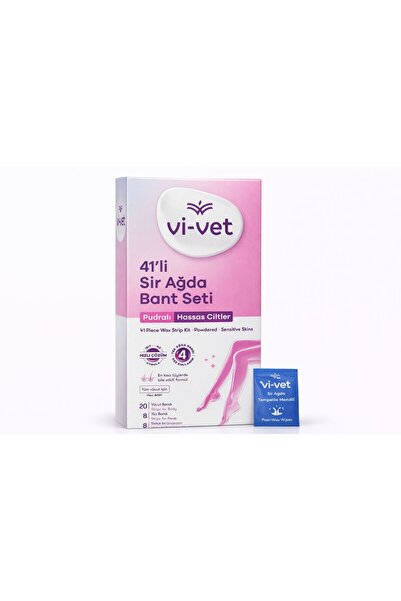 Vi-vet Pudralı Sir Ağda Bant Seti 41’li – Hassas Ciltler + Temizleme Mendili