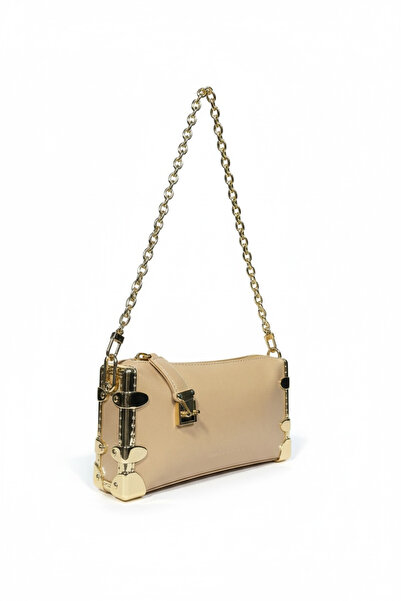 SACHS Women's Mini Shoulder Bag with Gold Detail – 2 Straps, Chain Baguette &...