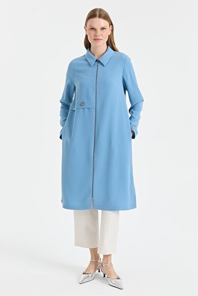 Esswaap Aksesuar Detaylı Fermuarlı GiyÇık Mavi