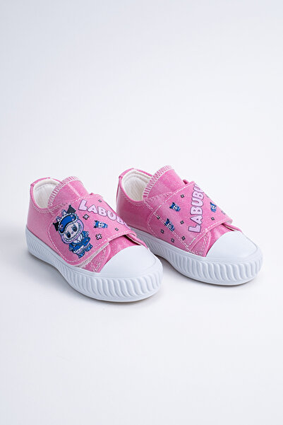 Scarpe Magiche Pembe Simli Kız Çocuk Cırtlı Sneaker