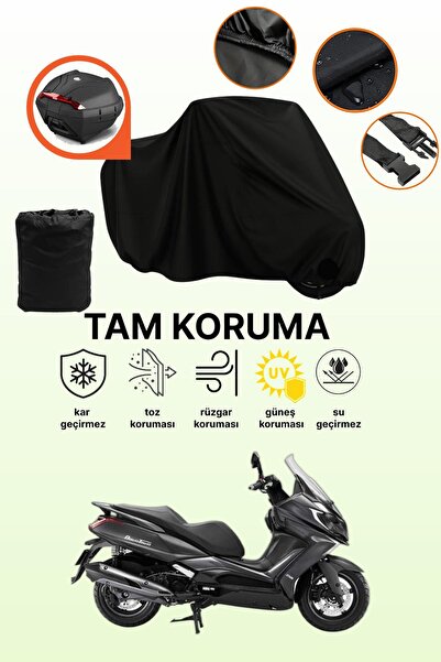 dokaca Black Rear Bag Compatible with Kymco Downtown 350I Abs Compatible Moto...