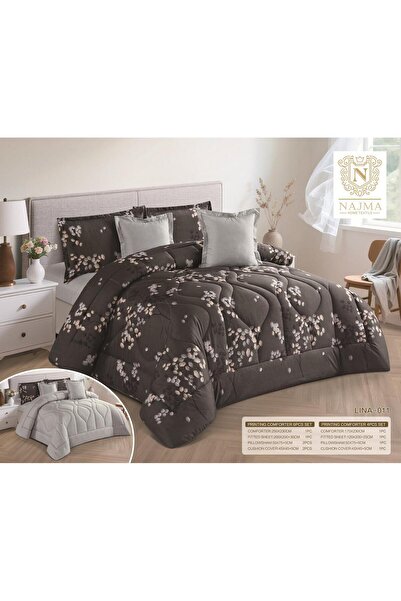 NAJMA طقم مفرش نفر وجهين فخم من خامة المايكروفايبر الأول مكون من 8 قطع فخامة ...