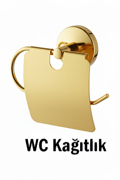 tesitay WC Kağıtlık Tuvalet Kağıtlığı Gold Renk