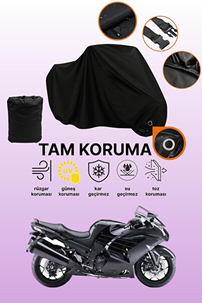 dokaca قماش دراجة نارية متوافق مع كاواساكي ZZR 1400 ABS متوافق مع القفل الأسود