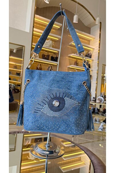DUYGUSHOESBAG Imported Medium Size Two-Strap Women's Stone Eye Model Jean Bag...