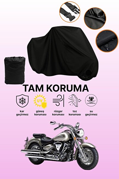 dokaca حقيبة خلفية سوداء وقفل غير متوافقة مع ياماها وايلد ستار XV 1600، قماش ...