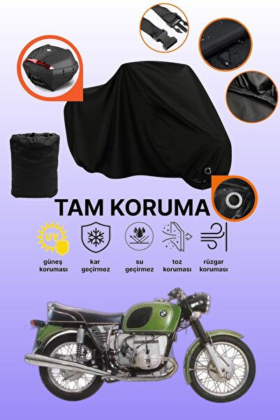 dokaca Black Rear Bag and Lock Compatible Bmw R 60-7 Compatible Motorcycle Ca...