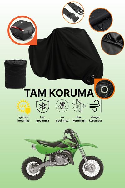 dokaca حقيبة خلفية سوداء وقماش متوافق مع دراجة نارية كاواساكي KX 65