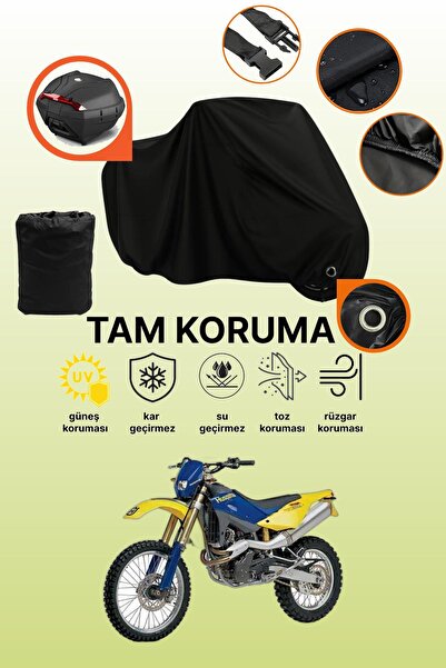 dokaca Black Rear Bag and Lock Compatible Husqvarna Te 610 Compatible Motorcy...