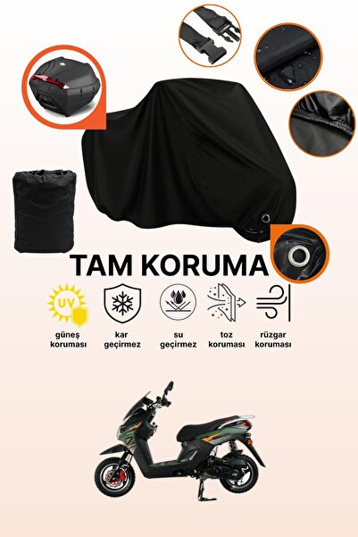 dokaca Black Rear Bag and Lock Compatible Altai F1Max 50 Compatible Motorcycl...