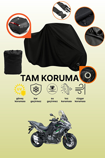 dokaca حقيبة خلفية سوداء وقماش متوافق مع دراجة نارية كاواساكي فيرسيس 1000 SE