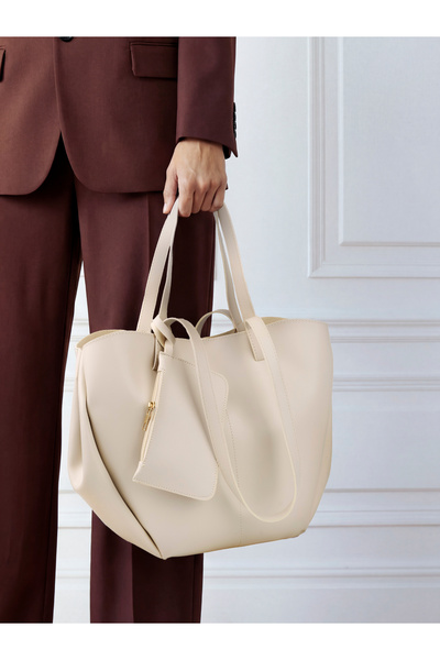 MYSTOBAG Geantă de mână și de umăr cu detaliu de mini portofel cu capac magne...