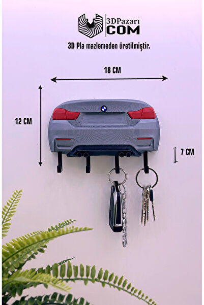 Butik Suport decorativ pentru chei cu imprimare 3D, culoare gri, model BMW F82