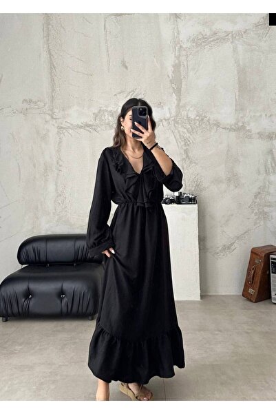 Chef d'atelier Γυναικείο Μακρύ Φόρεμα με Βολάν στους Ώμους